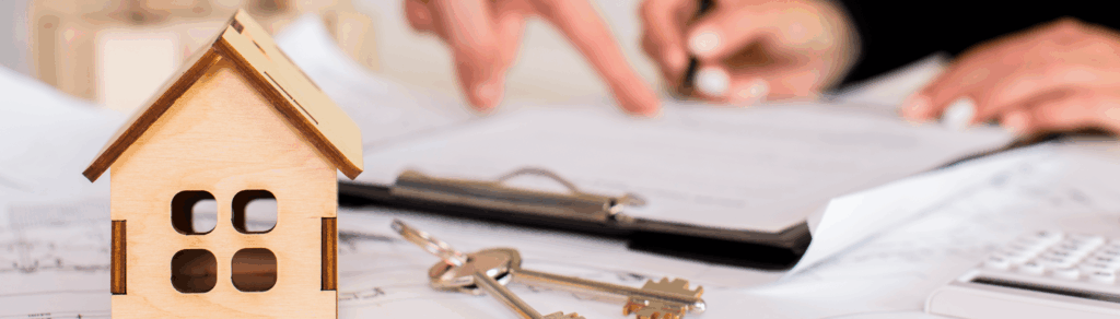 Transaction immobilière chez le notaire. 